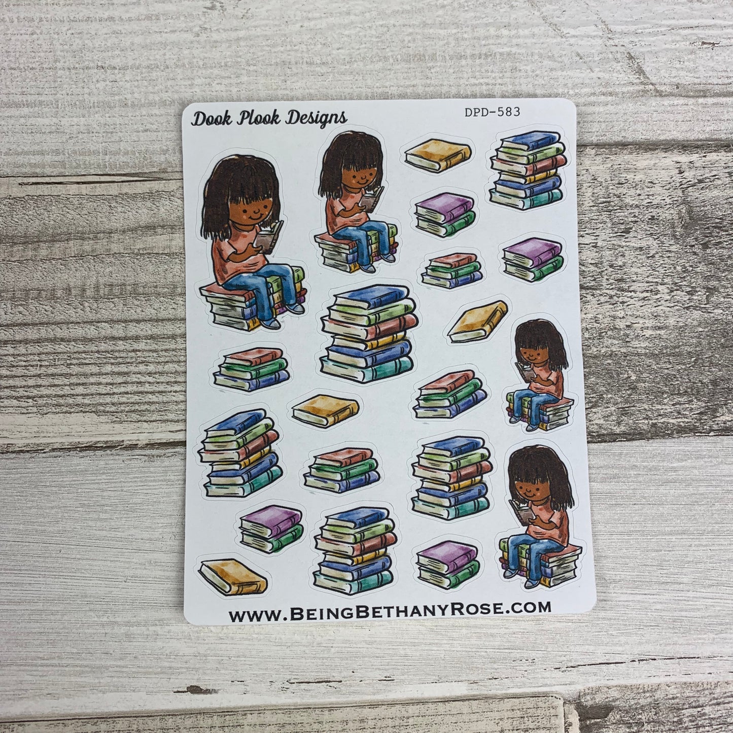 Reading Book stickers (Black Woman) (DPD583)