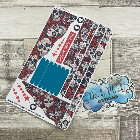 (0547) Passion Planner Daily stickers - Skulls and Roses