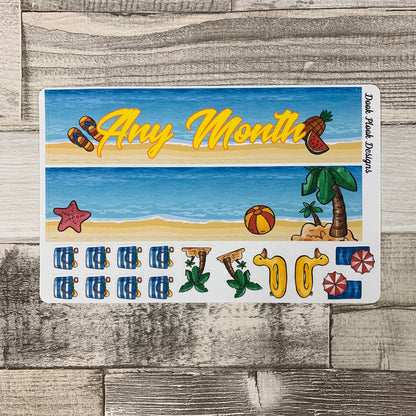 Beach Monthly View Kit (can change month) for the Erin Condren Planners