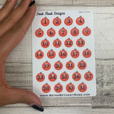 Bauble date dots (2 sizes) stickers (DPD1524)