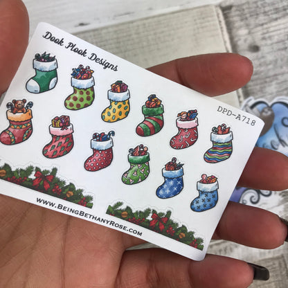 Christmas Stocking stickers (Small Sampler Size) A718