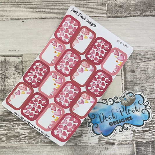 Hearts half box stickers (DPD1977)