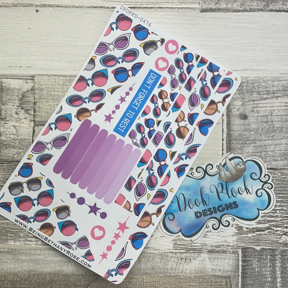 (0476) Passion Planner Daily Wave stickers - Sunglasses