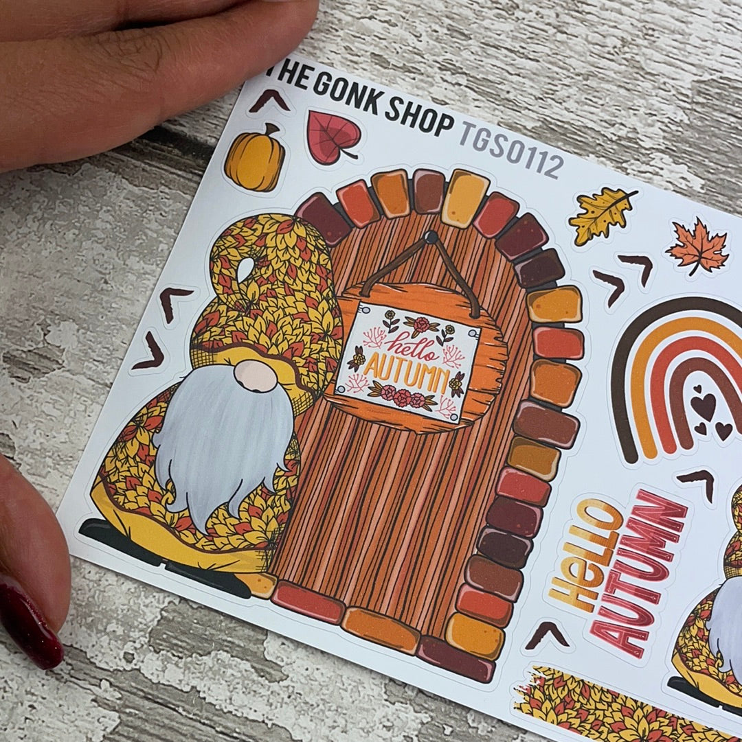 Hello Autumn Gnorman Gonk Door Stickers (TGS0112)