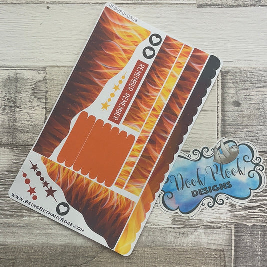 (0568) Passion Planner Daily Wave stickers - Flames