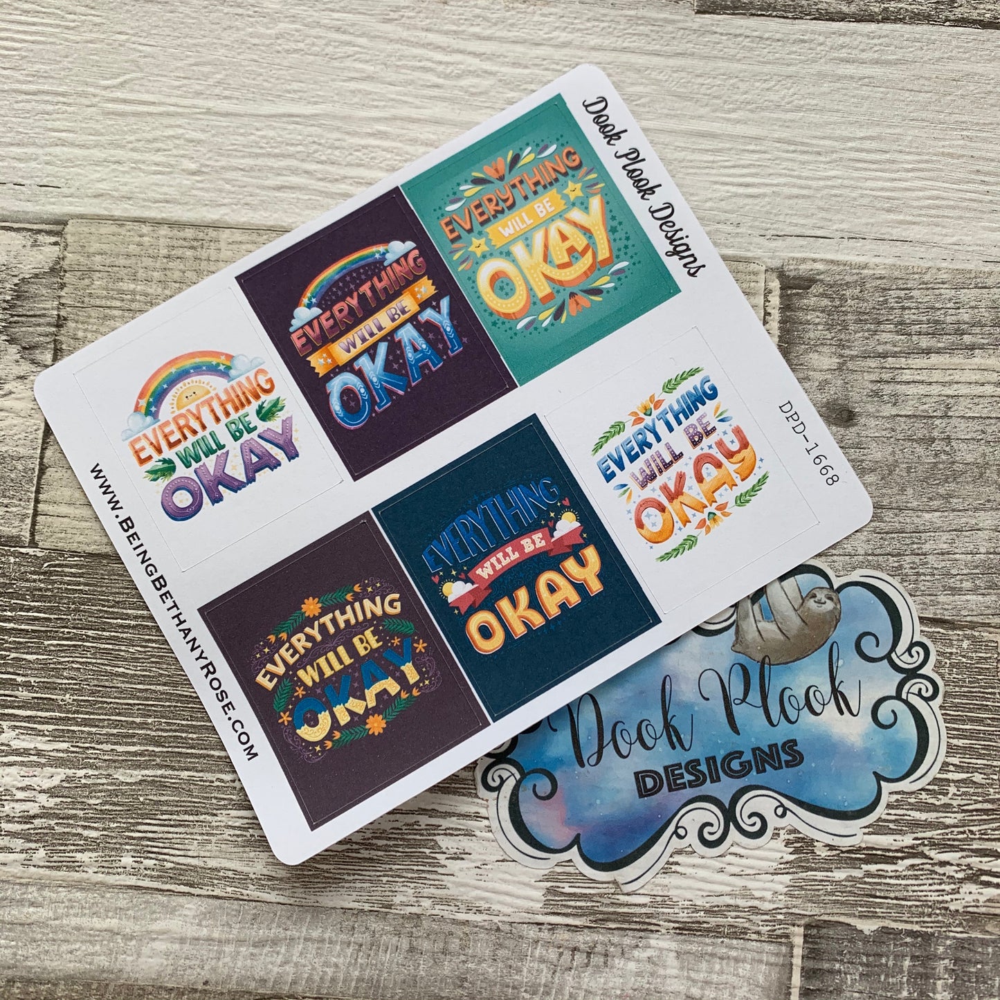 Everything will be ok full box stickers for Erin Condren (DPD1668)