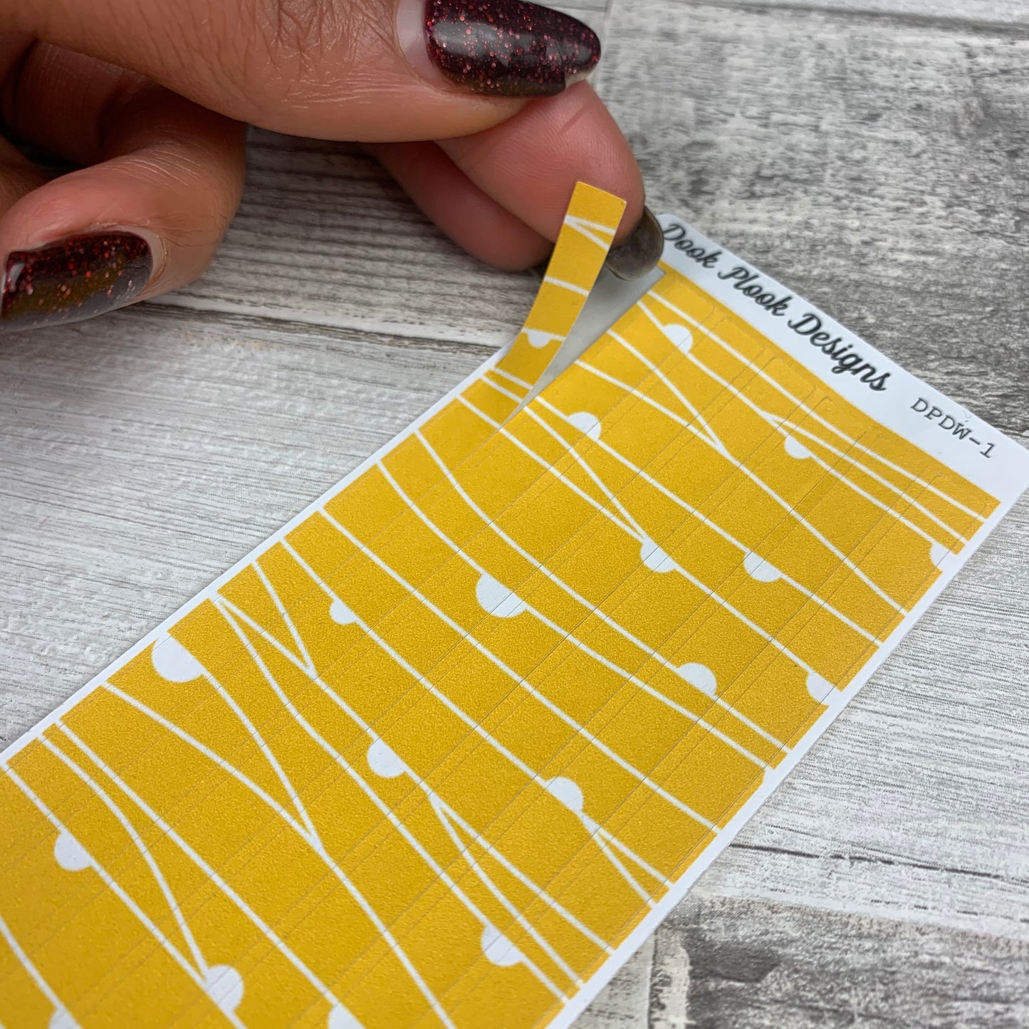 Passion Planner Hour Cover up / Washi strip stickers Yellow (DPDW-1)