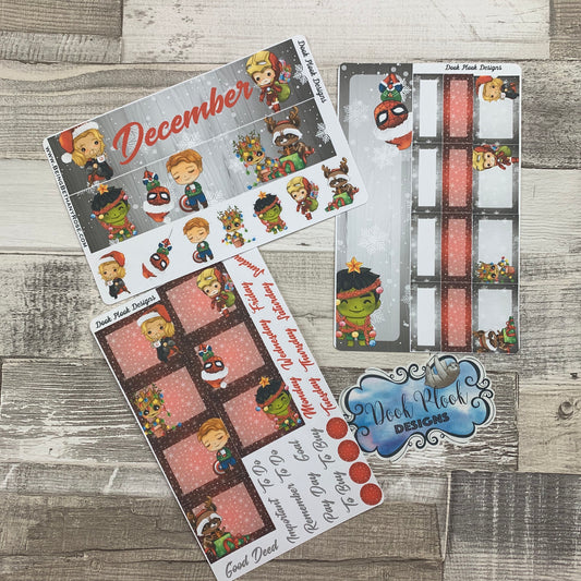 Xmas Hero (can change month) Monthly View Kit for the Erin Condren Planners