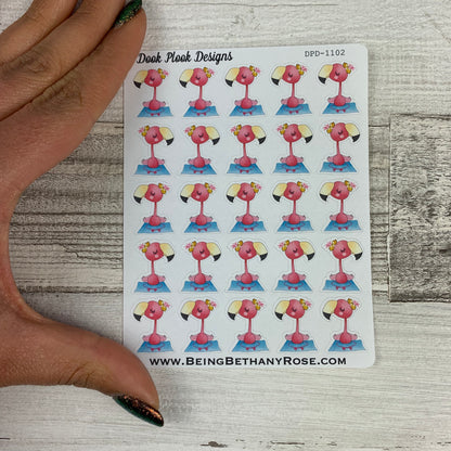 Yoga / meditate Frankie the Flamingo Stickers (DPD1102-1103)