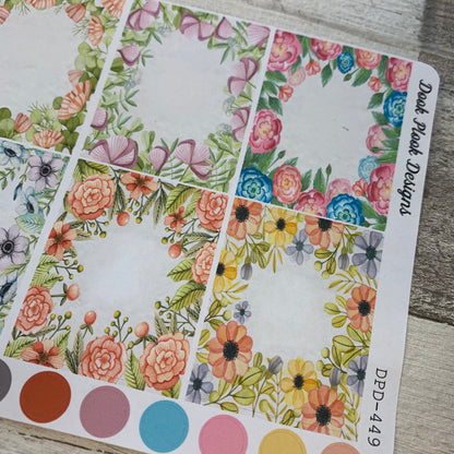 Watercolour flower box stickers  (DPD449)