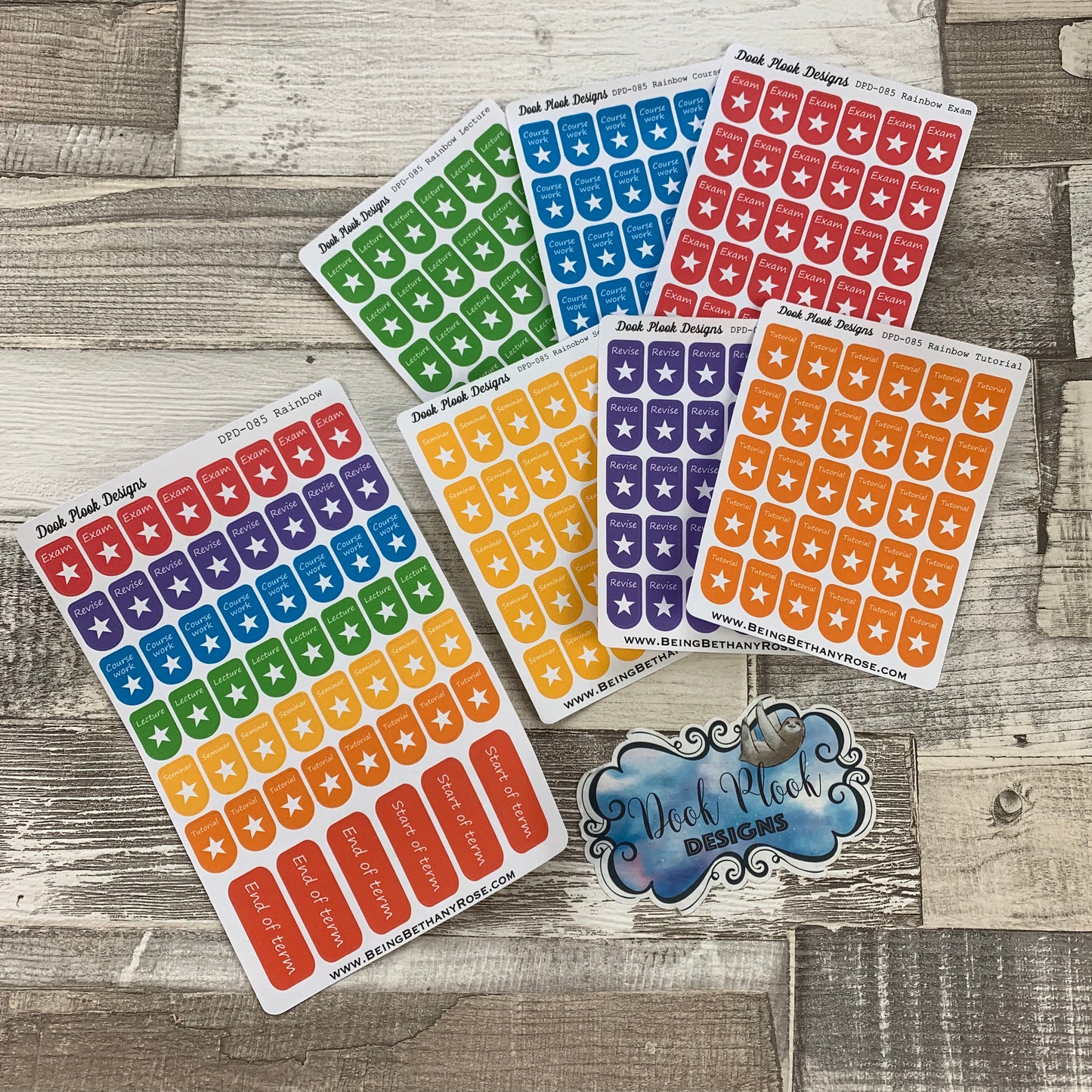 Back to University (UK) stickers (DPD085 Rainbow)