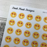 Love emoji stickers for Erin Condren, Plum Paper, Filofax, Kikki K (DPD594)