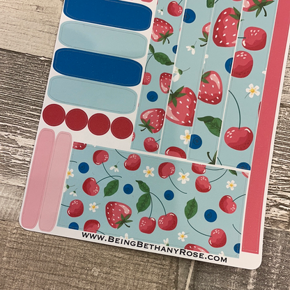 (0423) Passion Planner Daily stickers - Berry Nice Blue