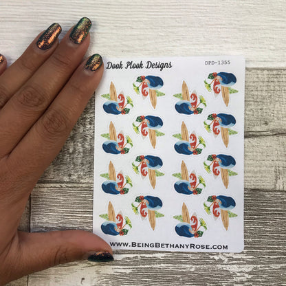 Tropical Surfing / Surf wave stickers (DPD1355)