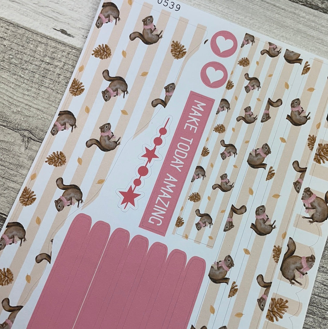 (0539) Passion Planner Daily stickers - Squirrel