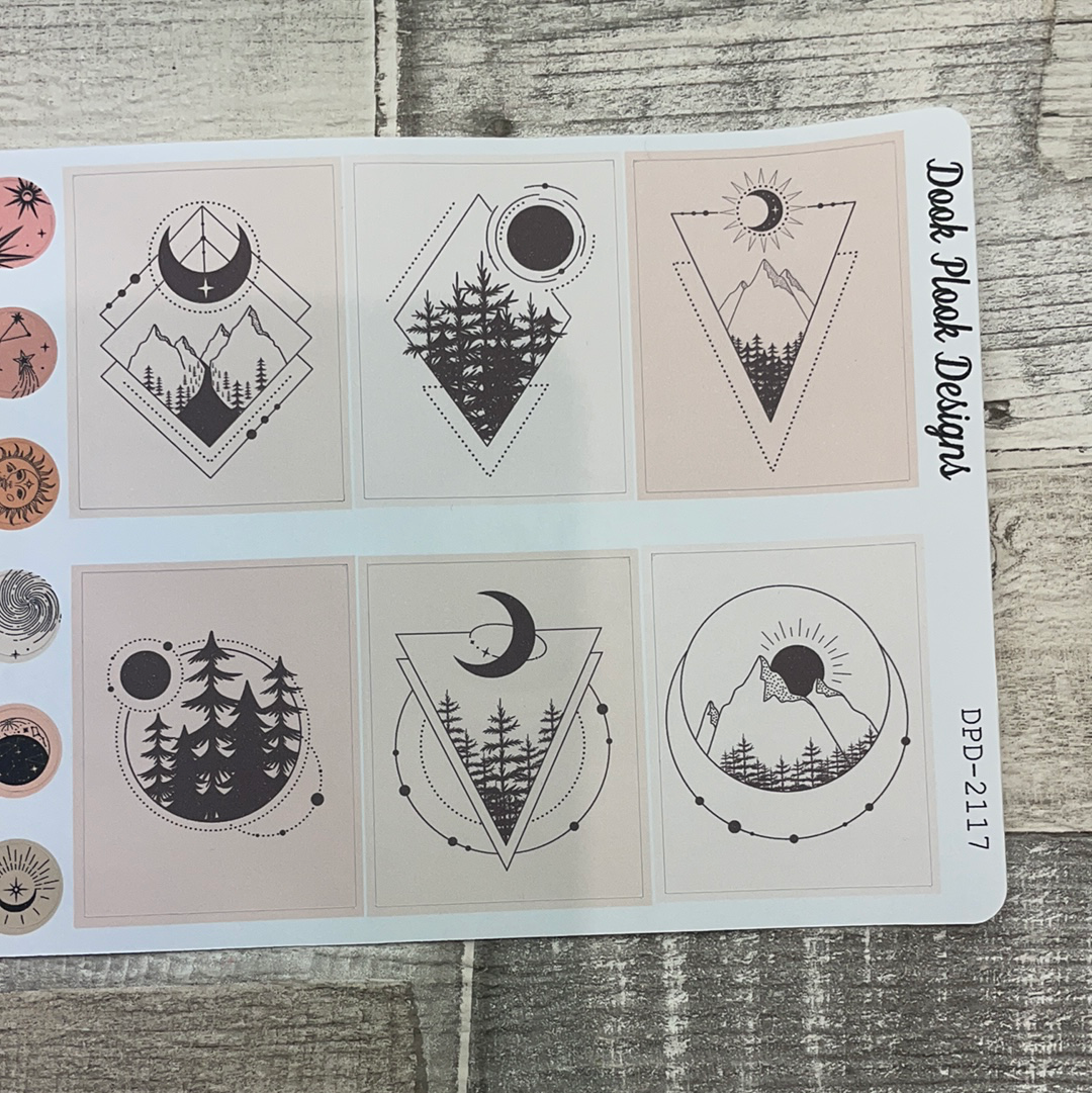 Celestial Full box and circle Stickers (DPD2117)