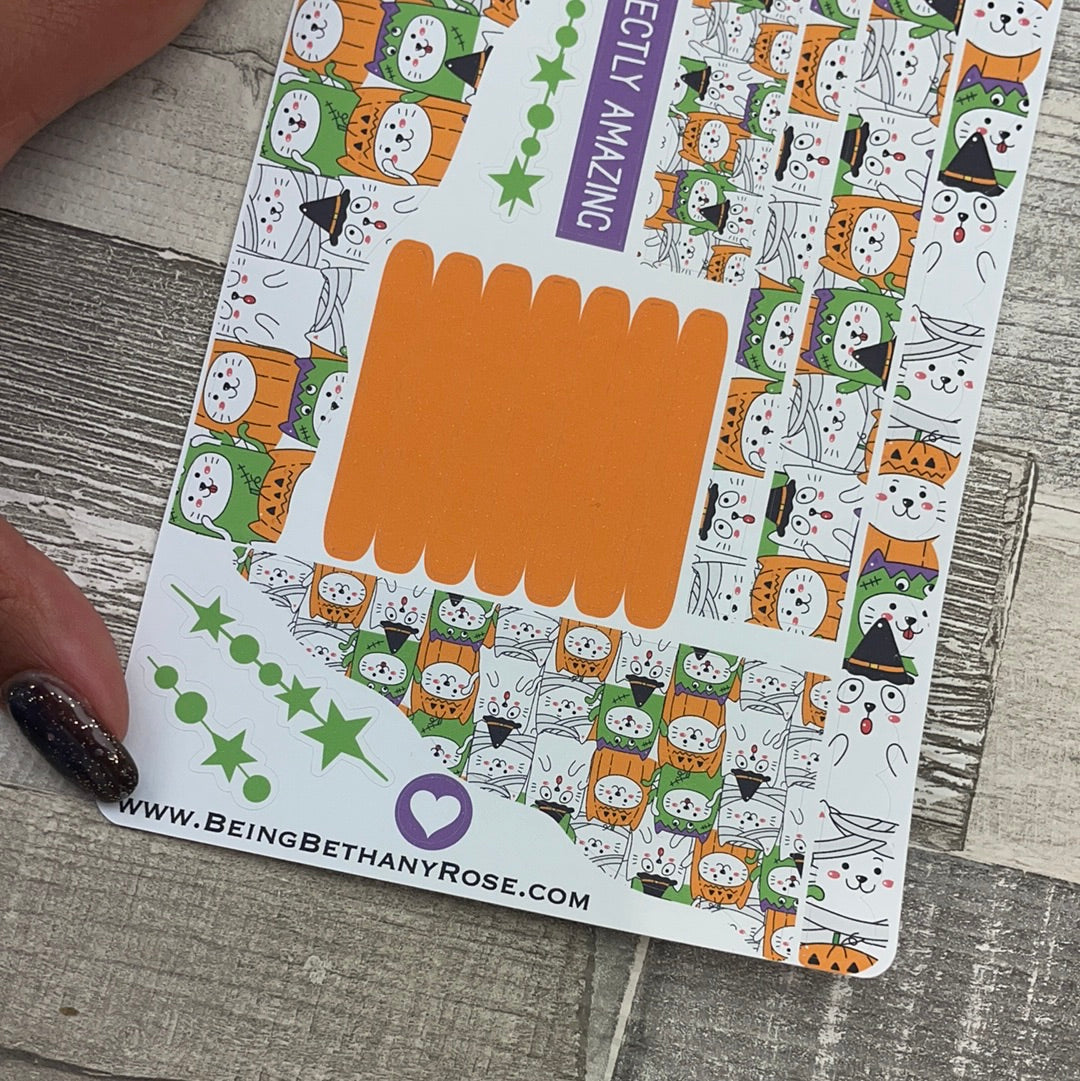 (0550) Passion Planner Daily Wave stickers - Halloween Cats