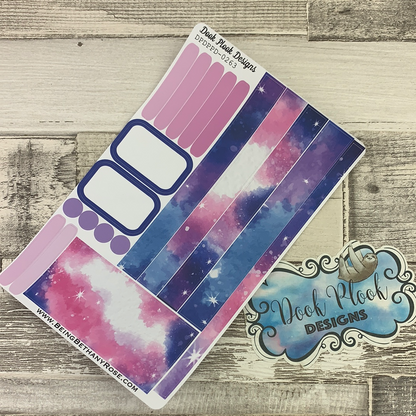 (0263) Passion Planner Daily stickers - Purple galaxy