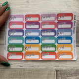 Word (Any Word) boxes stickers with writing space (DPD1652)