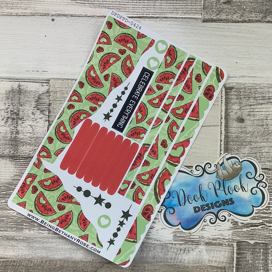 (0424) Passion Planner Daily Wave stickers - Watermelon Crush