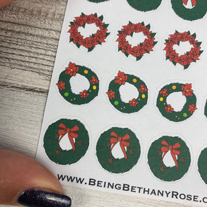 Christmas wreath stickers (DPD304)