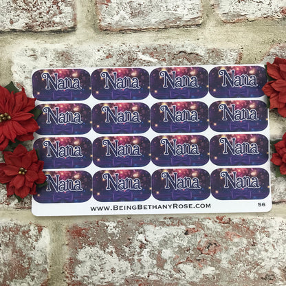 Personalised kids / adults Christmas Present Labels. (56 purple bow)