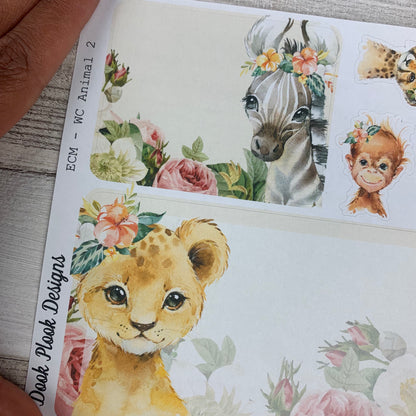 Erin Condren Month Dashboard Note Pages (Watercolour Animals)