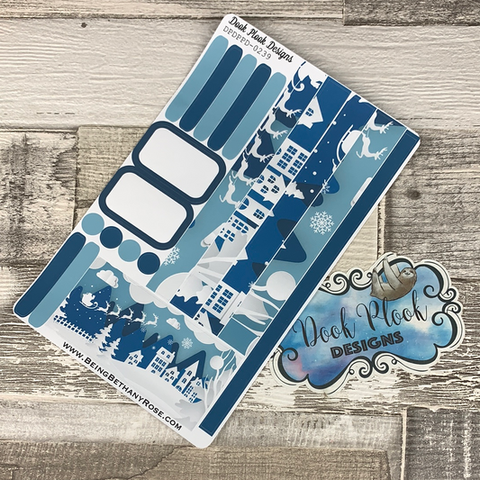 (0239) Passion Planner Daily stickers - Blue Sleigh