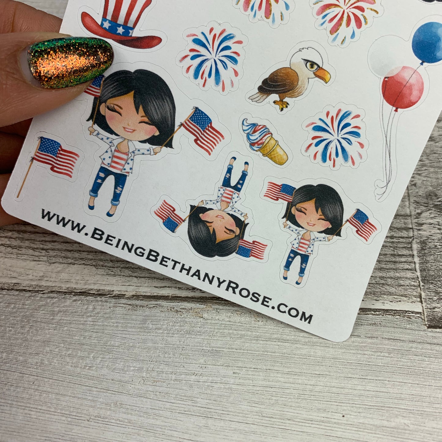 American Girl (Flag) stickers (DPD1460)