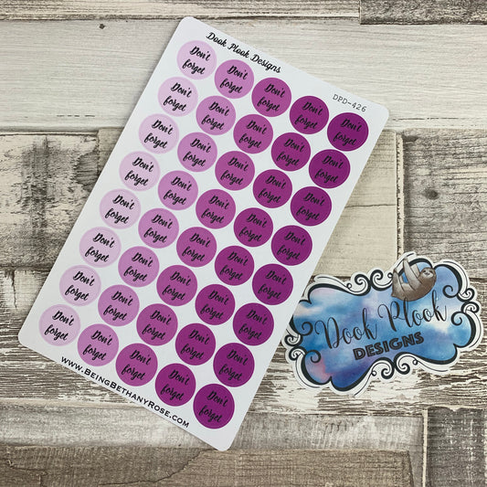 Don't forget circle stickers for Erin Condren, Plum Paper, Filofax, Kikki K (DPD426)