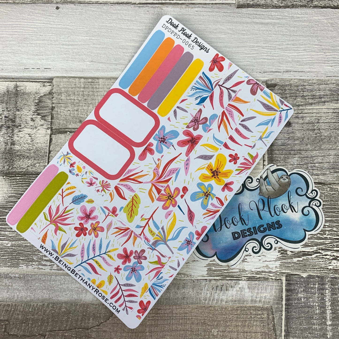 (0065) Passion Planner Daily stickers - Pretty Flowers