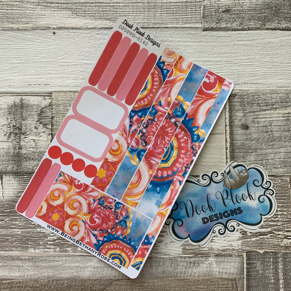 (0142) Passion Planner Daily stickers - Watercolour Mandala Pink