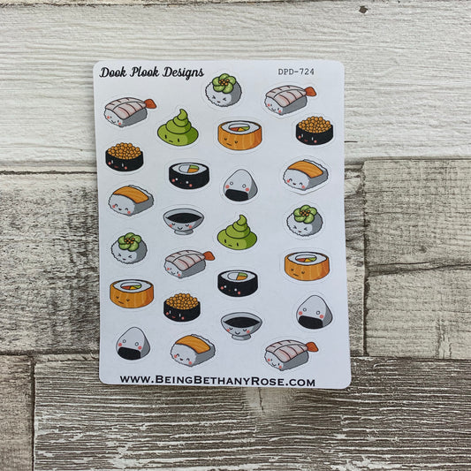 Cute kawaii sushi stickers (DPD724)