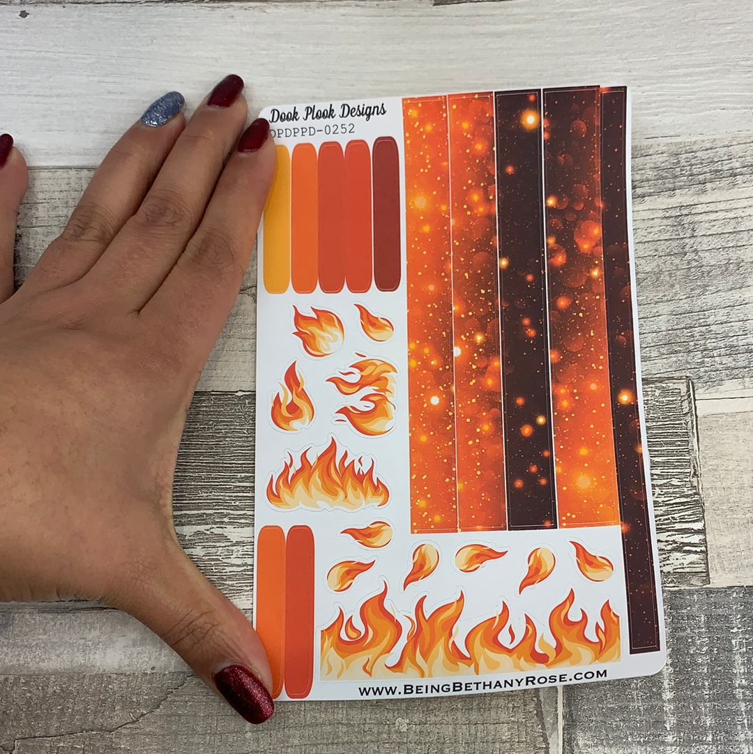 (0252) Passion Planner Daily stickers - Fire