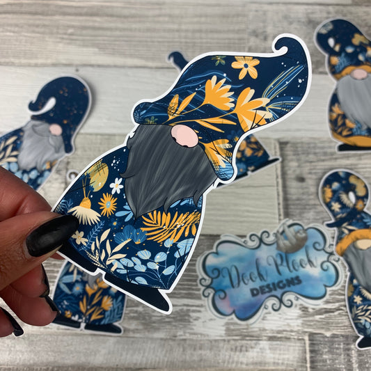 Blue Floral Gonk  Die cut (Basil)