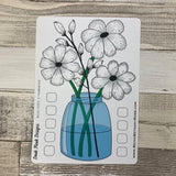 Bullet Journal Style Flower monthly tracker sticker (Bujo003)