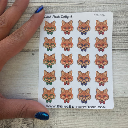 Hipster Fox stickers  (DPD326)
