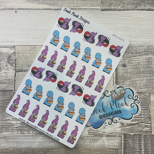 Mixed BBQ, Burger and Hot Dog Gonk Character Stickers (DPD-2253)