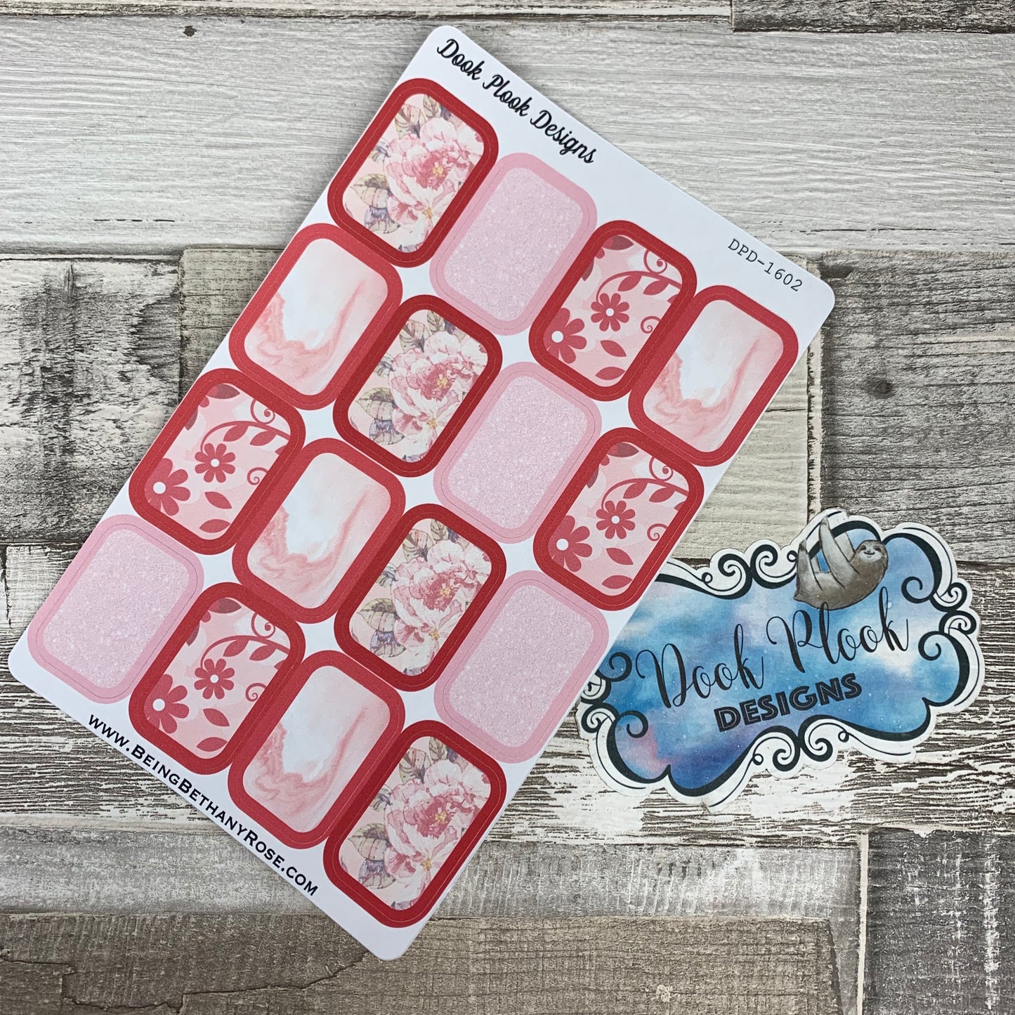 Pink half box stickers (DPD1602)