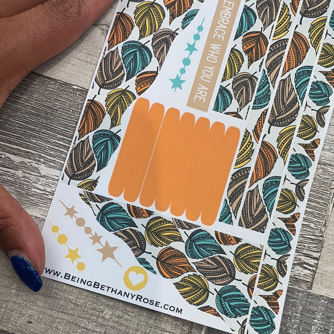 (0521) Passion Planner Daily Wave stickers - Bold leaves