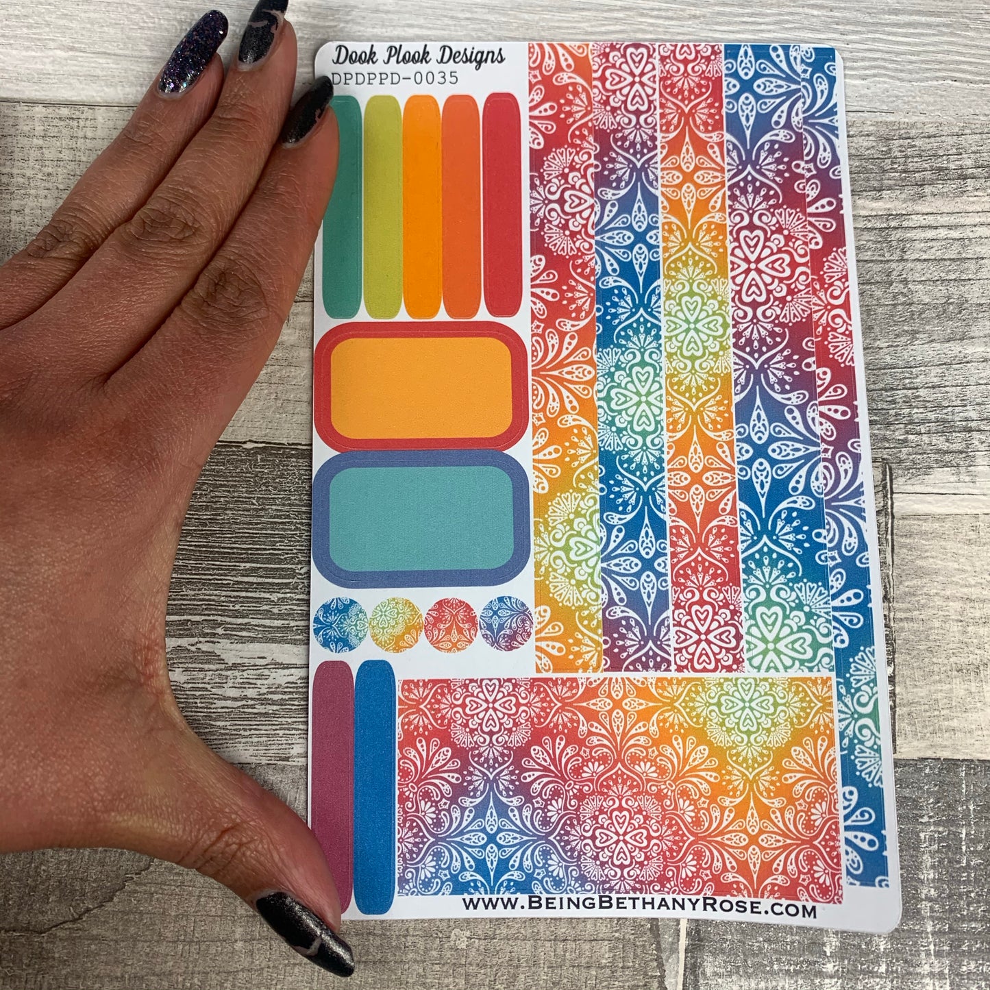 (0035) Passion Planner Daily stickers - Rainbow Mandala