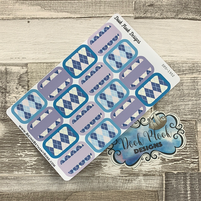 Argyle Blue half box stickers (DPD1952)