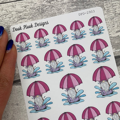 April Showers Gonk Umbrellas Stickers Journal planner stickers (DPD2903)