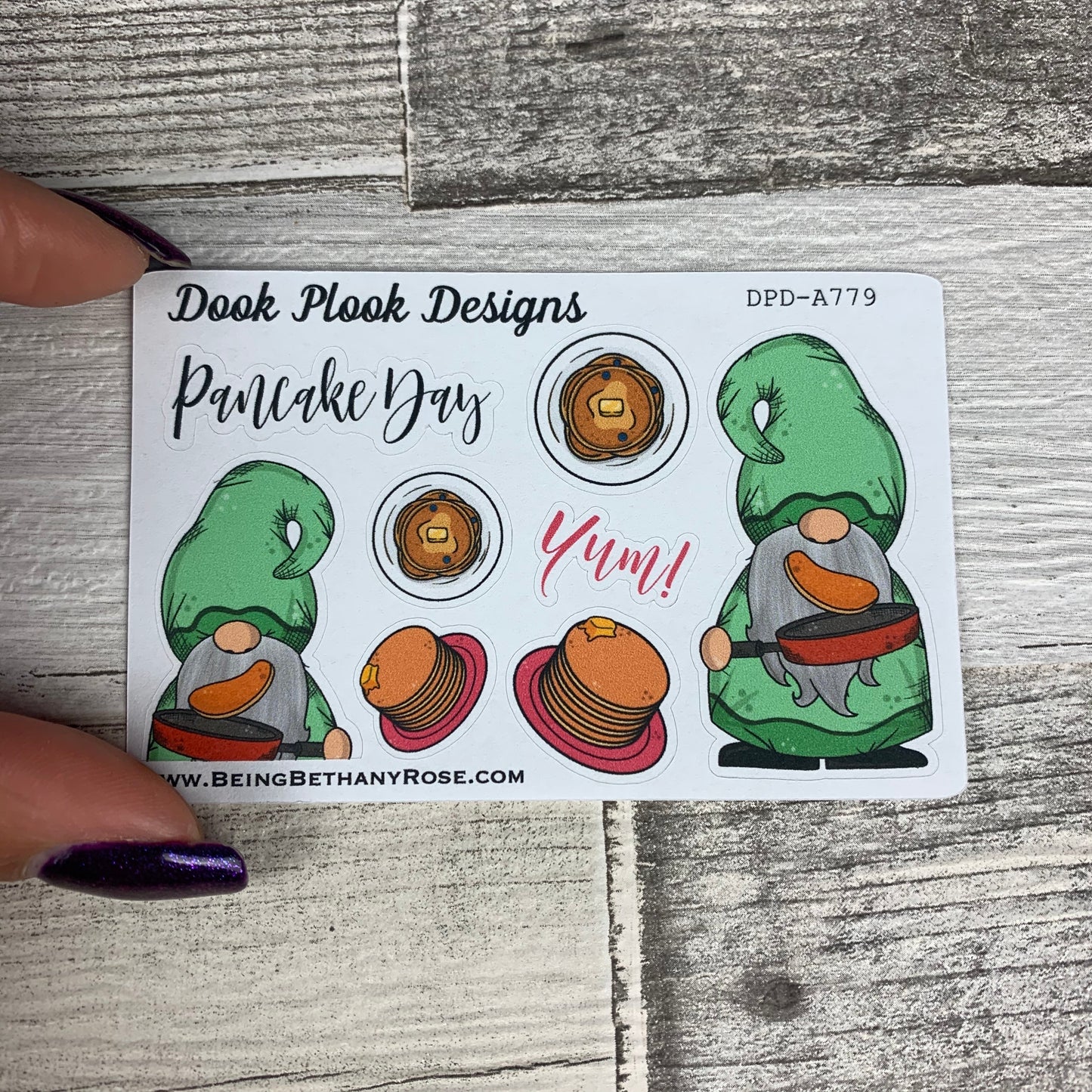 Pancake Day Gonk stickers (Small Sampler Size) A779