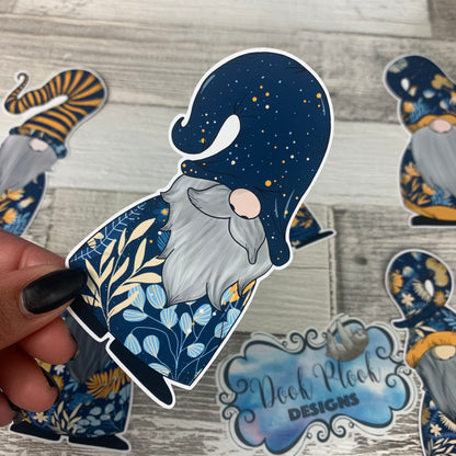 Blue Floral Gonk  Die cut (Sven)