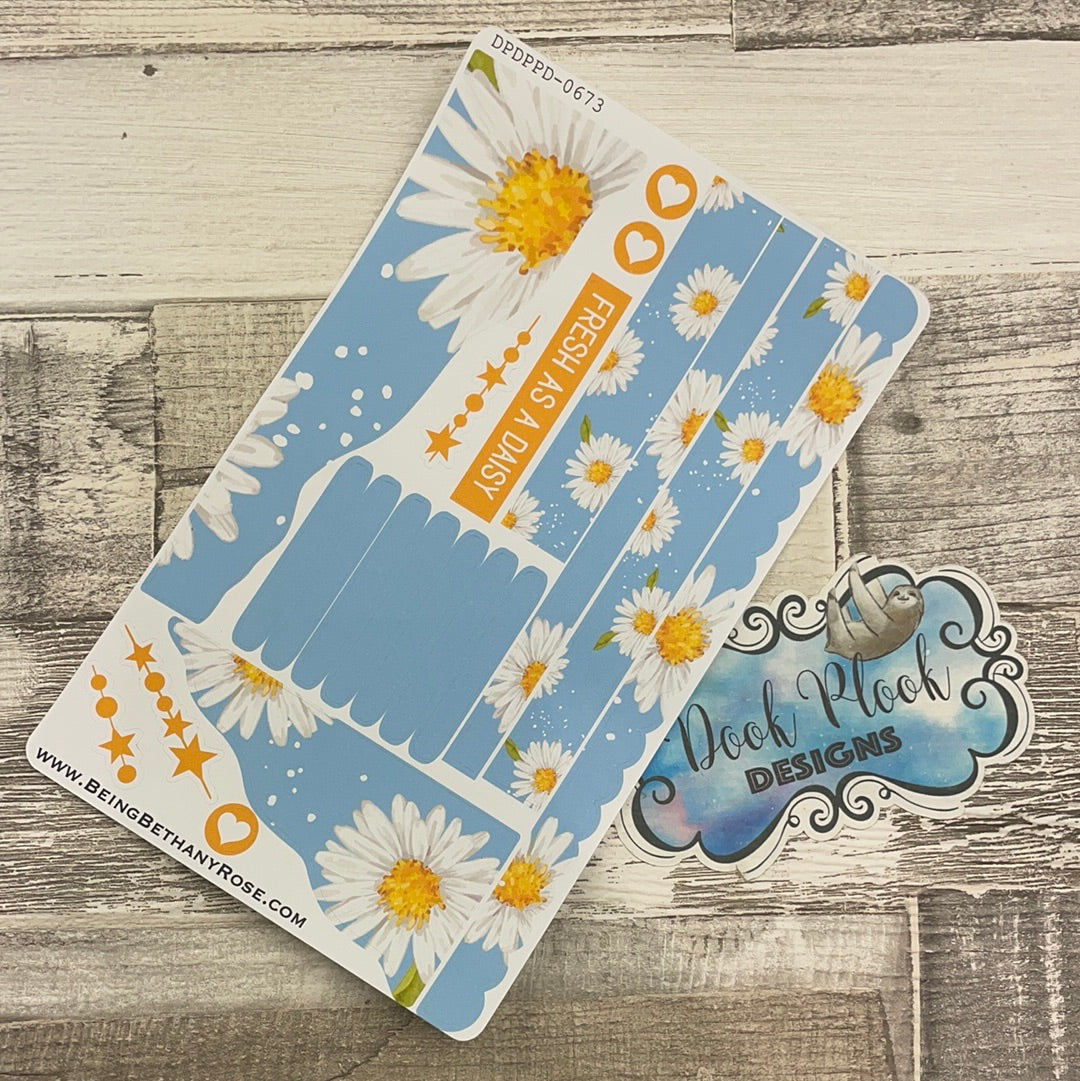 (0673) Passion Planner Daily Wave stickers - Fresh Daisy