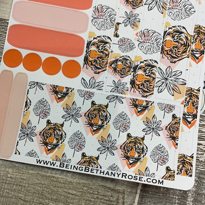 (0427) Passion Planner Daily stickers - Tiger Chops