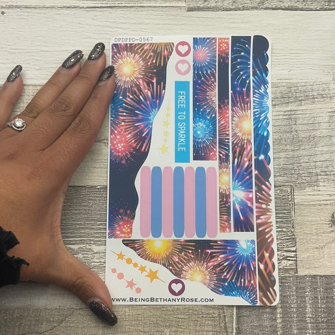 (0567) Passion Planner Daily Wave stickers - Fireworks