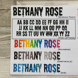 Personalised name stickers for planners (Matte or Gloss, 28 different colours) 0009-Scream