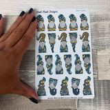 Blue Floral Gonk Character Stickers Mixed (DPD-1760)